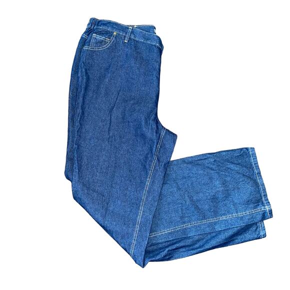 Woman Within Elastic Waist 5-pocket high rise Dark Wash Jeans 20W Tall - Picture 7 of 15